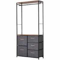 Storage Cabinet Coat Rack/Hallway Bedroom Cube Dresser w/Storage Shelf & Drawers