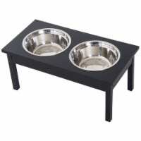 10  Elevated Raised Dog Feeder Stainless Steel Double Bowl Food Water Pet Dish