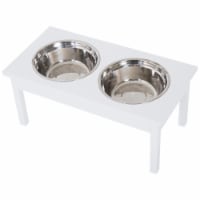 10  Elevated Raised Dog Feeder Stainless Steel Double Bowl Food Water Pet Dish