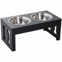 10  Elevated Raised Dog Feeder Stainless Steel Double Bowl Food Water Pet Dish