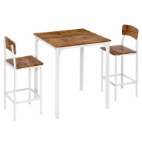 Three Piece Indoor Tabletop Collection w/Matching Seats Metal Legs for Stability