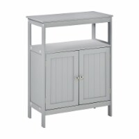 Wash Room Cupboard Shelving Console Unit w/Double Door & Chrome Handle, Grey