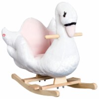 Qaba Plush Kids Ride On Toy Rocking Horse Swan Style Animal Rocker Seat Gift
