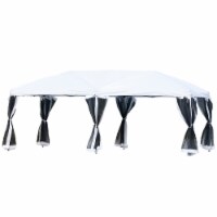 10'x20' Pop Up Party Tent Gazebo Wedding Canopy with 6 Sidewalls, Cream White
