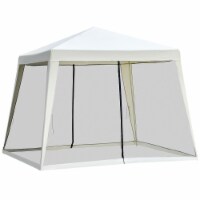 10' x 10' Folding Slant Leg Screened Sun Shelter Canopy Tent with Mesh Sidewalls