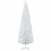 6' Slim Artificial Christmas Pencil Holiday Faux Indoor Tree Decoration, White