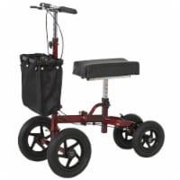Knee Scooter with Basket Storage, Walker Mobility for Injury, Red
