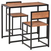 Industrial 3pc Dining Table 2 Chair Set for Small Space Dining Room Kitchen