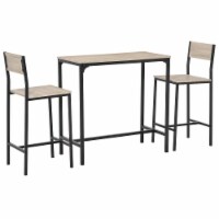 Industrial Counter-Height 3pc Bar Table High Back Stool for Dining Room