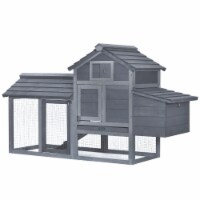 59 Wooden Outdoor Hen House Small Animal Livestock Cage Enclosure with Run