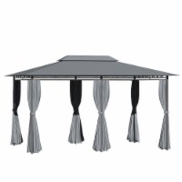 10'x13' Outdoor 2-Tier Vented Canopy Steel Gazebo BBQ Party Tent Shelter Shade