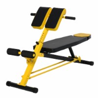 Adjustable Hyper Extension Weight Strength Bench, Abs, Arms, Leg Workout, Yellow