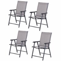 4PC Lightweight Outdoor Patio Chairs, Comfortable Single-Seat Furniture Grey