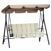 Porch Swing Hammock Bench Lounge Chair Steel 3-seat Padded Outdoor w/ Canopy