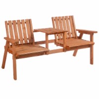 Outdoor Patio Tete a Tete Loveseat Garden Bench Chair Table Umbrella Hole