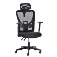 High-Back Mesh Computer Office Desk Swivel Chair w/ Adjustable Headrest & Arms