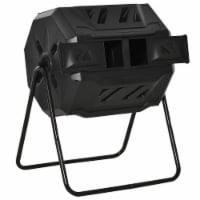 Garden Compost Bin Dual Tumbler Rotating Outdoor Composter with Sliding Doors