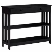 Wooden Side Entryway Sofa Table with 1 Drawer and 2 Open Shelves for Storage