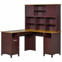 Modern Home Office Corner Desk w/ Adjustable Shelf for Working, Gaming, Studying