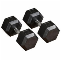 45lbs/Single Set of 2 Rubber Dumbbell Weight for Home Cardio Exercise