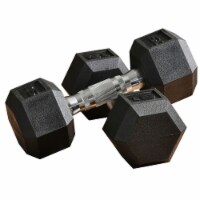 15lbs/Single Set of 2 Rubber Dumbbell Weight for Home Cardio Exercise