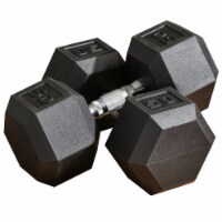 50lbs/Single Set of 2 Rubber Dumbbell Weight for Home Cardio Exercise