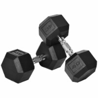 40lbs/Single Set of 2 Rubber Dumbbell Weight for Home Cardio Exercise
