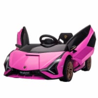 Lamborghini SIAN 12V Kids Rechargeable Ride On Car Toy w/ Remote Control, Pink