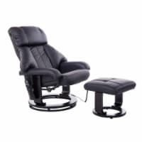 Massage PU Leather Lounge Living Room Recliner Chair w/ Remote, Footrest, Black