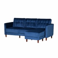 Modern Convertible Sleeper Sofa L-Shaped w/ Reversible Chaise Lounger Couch Bed