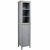 66  Grey Storage Organizer, Thin Bathroom Cabinet, Space Saver w/ 2 Tier Shelves