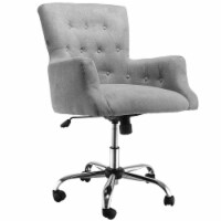 Swivel Computer Chair Mid Back Office Desk Chair Home Study Bedroom, Light Grey