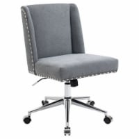 37  Ergonomic Linen Mid Back Home Office Computer Desk Armless Swivel Chair