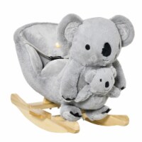 Kids Soft Ride-On Rocking Horse Animal, Koala Rocker Toy w/ Realistic Sounds