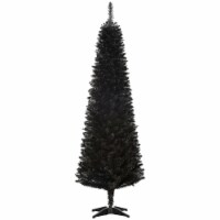 6' Slim Artificial Christmas Pencil Holiday Faux Indoor Tree Decoration, Black