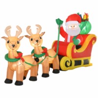 8' Inflatable Christmas Santa Claus Sleigh, Blow-Up Outdoor Display w/ LEDs