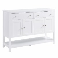 47  Modern Kitchen Sideboard Buffet Storage Cabinet w/ Adjustable Shelves, White