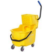 Home Janitorial Cleaning Floor Bucket with 34 Quart Capacity and Metal Handle
