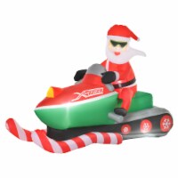 Santa Claus Driving Snowmobile Christmas Outdoor Automatic Yard LED Inflatable