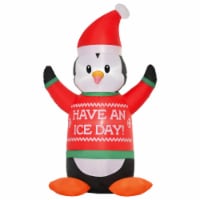 6ft Blow-Up Christmas Penguin w/ Santa Hat Front Yard Inflatable Holiday Decor