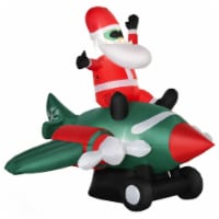 7.3ft Long Christmas Inflatable Santa Claus Flying Airplane Outdoor Decoration