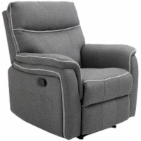 Manual Recliner Push Sofa Chair with 150 Degree Recline and Padded Seat, Grey