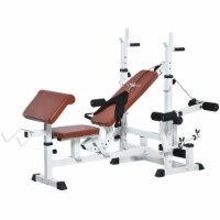 Multi-Position Olympic Home Gym Weight & Bar Rack w/ Chest Fly & Preacher Curls