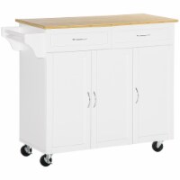 Modern Kitchen Trolley Cupboard with Towel/Spice Rack & 2 Cabinets with Shelves