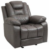Microfiber Cloth Pull Handle Recline Seater w/Built-In Footrest for Living Room