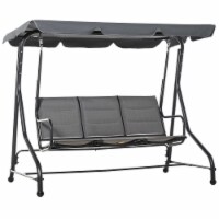3-seat Outdoor Backyard Swing Chair Patio Bench Adjustable Canopy Padded