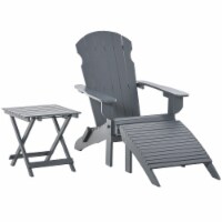 Outdoor Deck & Patio Lounge Set w/ Folding Design & Weather-Resistance, Grey
