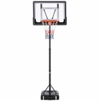 Basketball Hoop for kids w/ 2 Built-In Wheels and Ball Holder, 61.5 - 82.75 H