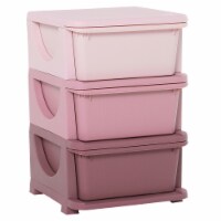 Kids Storage Container with Drawers for Playroom, Nursery, & Daycares, Pink