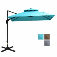Outdoor Deck & Backyard Sun Canopy Umbrella w/ 5-Position Tilt & Base